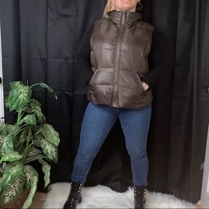 Brown winter Nine West puffer vest jacket
